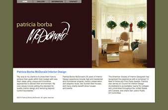 Interior design web site featuring PHP CGI form and dynamic sample portfolio gallery