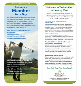 golf course membership drive promotion card design